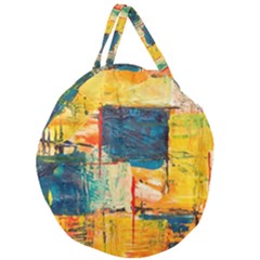 Abstract Painting Acrylic Paint Art Artistic Background Giant Round Zipper Tote by Vaneshart