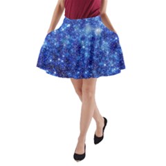 Blurred Star Snow Christmas Spark A-line Pocket Skirt