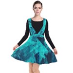 Background Texture Pattern Blue Plunge Pinafore Dress