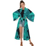 Background Texture Pattern Blue Maxi Kimono