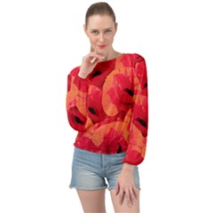 Poppies  Banded Bottom Chiffon Top by HelgaScand
