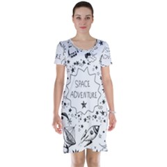 Space Elements Short Sleeve Nightdress by Vaneshart