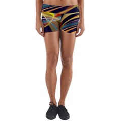 Lines Stripes Colorful Abstract Background Color Yoga Shorts by Vaneshart