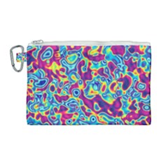 Ripple Motley Colorful Spots Abstract Canvas Cosmetic Bag (large) by Vaneshart