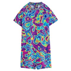 Ripple Motley Colorful Spots Abstract Kids  Boyleg Half Suit Swimwear by Vaneshart