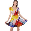 Abstract Lines Shapes Colorful Cap Sleeve Dress View1