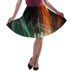 Fireworks Salute Sparks Abstract Lines A-line Skater Skirt by Vaneshart