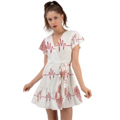 Electra Flutter Sleeve Wrap Dress by Ipsum