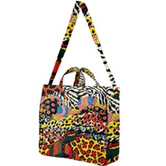 Ethnic Patchwork Square Shoulder Tote Bag by AyokaDesigns