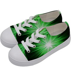 Green Blast Background Kids  Low Top Canvas Sneakers by Mariart