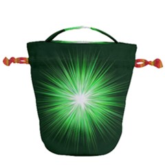 Green Blast Background Drawstring Bucket Bag