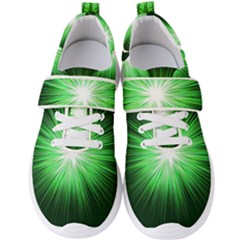 Green Blast Background Men s Velcro Strap Shoes