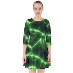 Lightning Electricity Pattern Green Smock Dress by Alisyart