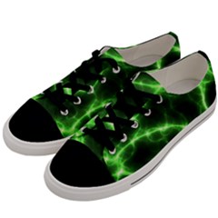 Lightning Electricity Pattern Green Men s Low Top Canvas Sneakers