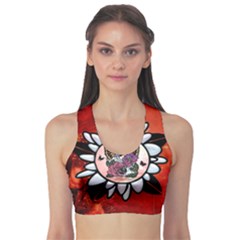 Wonderful Fairy With Butterflies And Roses Sports Bra by FantasyWorld7