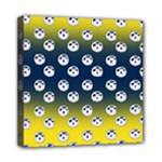 English Breakfast Yellow Pattern Blue Ombre Mini Canvas 8  x 8  (Stretched)