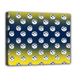 English Breakfast Yellow Pattern Blue Ombre Canvas 14  x 11  (Stretched)