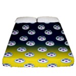 English Breakfast Yellow Pattern Blue Ombre Fitted Sheet (Queen Size)