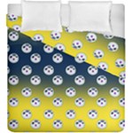 English Breakfast Yellow Pattern Blue Ombre Duvet Cover Double Side (King Size)