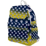English Breakfast Yellow Pattern Blue Ombre Top Flap Backpack