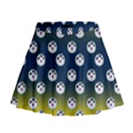 English Breakfast Yellow Pattern Blue Ombre Mini Flare Skirt