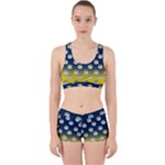 English Breakfast Yellow Pattern Blue Ombre Work It Out Gym Set