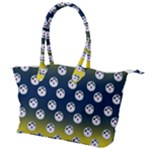 English Breakfast Yellow Pattern Blue Ombre Canvas Shoulder Bag