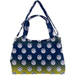 English Breakfast Yellow Pattern Blue Ombre Double Compartment Shoulder Bag
