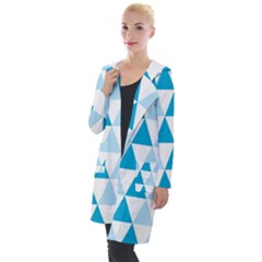 Abstract Modern Background Blue Hooded Pocket Cardigan by Vaneshart