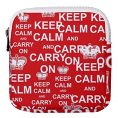 Keep Calm And Carry On Mini Square Pouch by Vaneshart