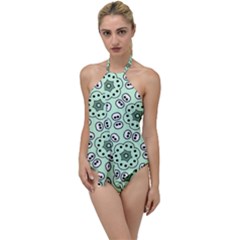 Background Texture Dots Pattern Go With The Flow One Piece Swimsuit by Vaneshart