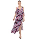 Background Pattern Tile Flower Maxi Chiffon Cover Up Dress