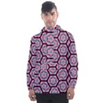 Background Pattern Tile Flower Men s Front Pocket Pullover Windbreaker