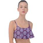 Background Pattern Tile Flower Frill Bikini Top