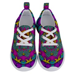 Fern  Mandala  In Strawberry Decorative Style Running Shoes by pepitasart