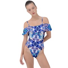 Abstract 22 Frill Detail One Piece Swimsuit