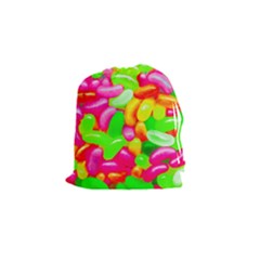 Vibrant Jelly Bean Candy Drawstring Pouch (small) by essentialimage