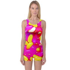 Vibrant Jelly Bean Candy One Piece Boyleg Swimsuit by essentialimage