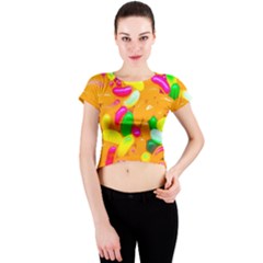 Vibrant Jelly Bean Candy Crew Neck Crop Top by essentialimage