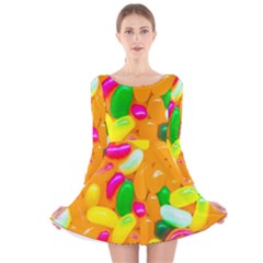 Vibrant Jelly Bean Candy Long Sleeve Velvet Skater Dress by essentialimage