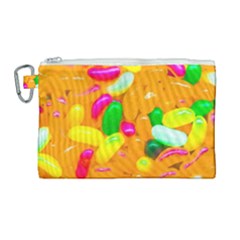 Vibrant Jelly Bean Candy Canvas Cosmetic Bag (large) by essentialimage