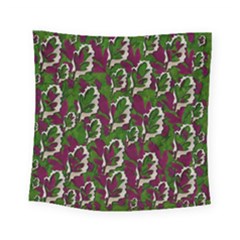 Green Fauna And Leaves In So Decorative Style Square Tapestry (small) by pepitasart
