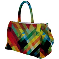Pattern Colorful Geometry Abstract Wallpaper Duffel Travel Bag by Vaneshart