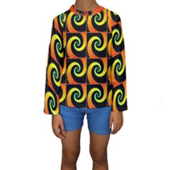 Spiral Seamless Pattern Kids  Long Sleeve Swimwear by Vaneshart