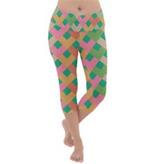 Abstract Seamless Pattern Lightweight Velour Capri Yoga Leggings by Vaneshart