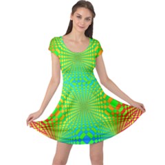 Pattern Colorful Abstract Cap Sleeve Dress by Vaneshart