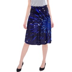 Star Universe Space Starry Sky Midi Beach Skirt by Alisyart