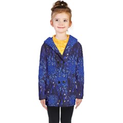Star Universe Space Starry Sky Kids  Double Breasted Button Coat