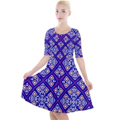 Symmetry Quarter Sleeve A-line Dress by Sobalvarro