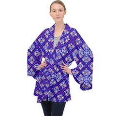 Symmetry Long Sleeve Velvet Kimono  by Sobalvarro